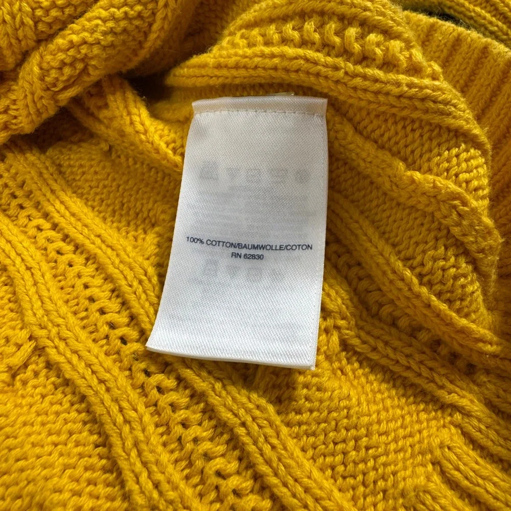 Lands' End Sweater Yellow Women's Medium 100% Cotton Excellent - Picture 9 of 9